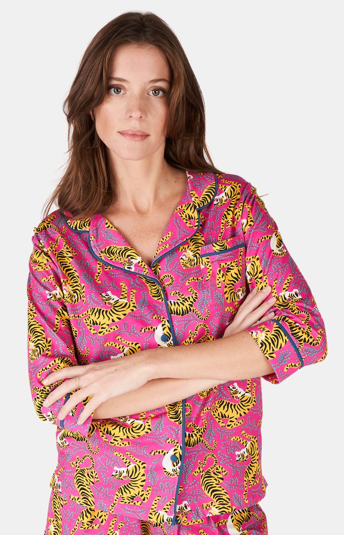 arthur-bob-tigre-pyjama-court-femme-fushia-coton-bio image 2