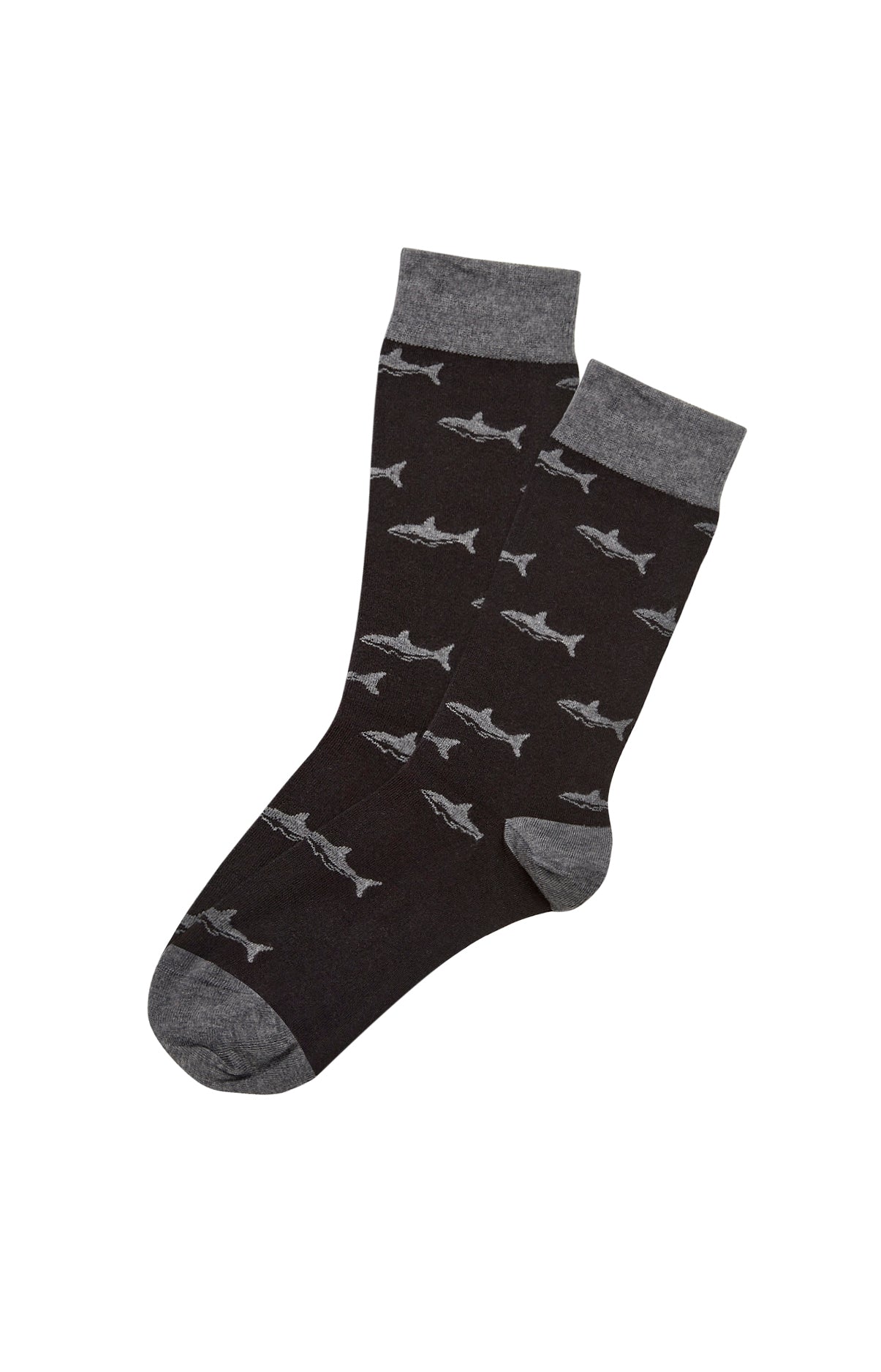 arthur-bob-requin-chaussettes-coton-bio-noir-40-46 image 1