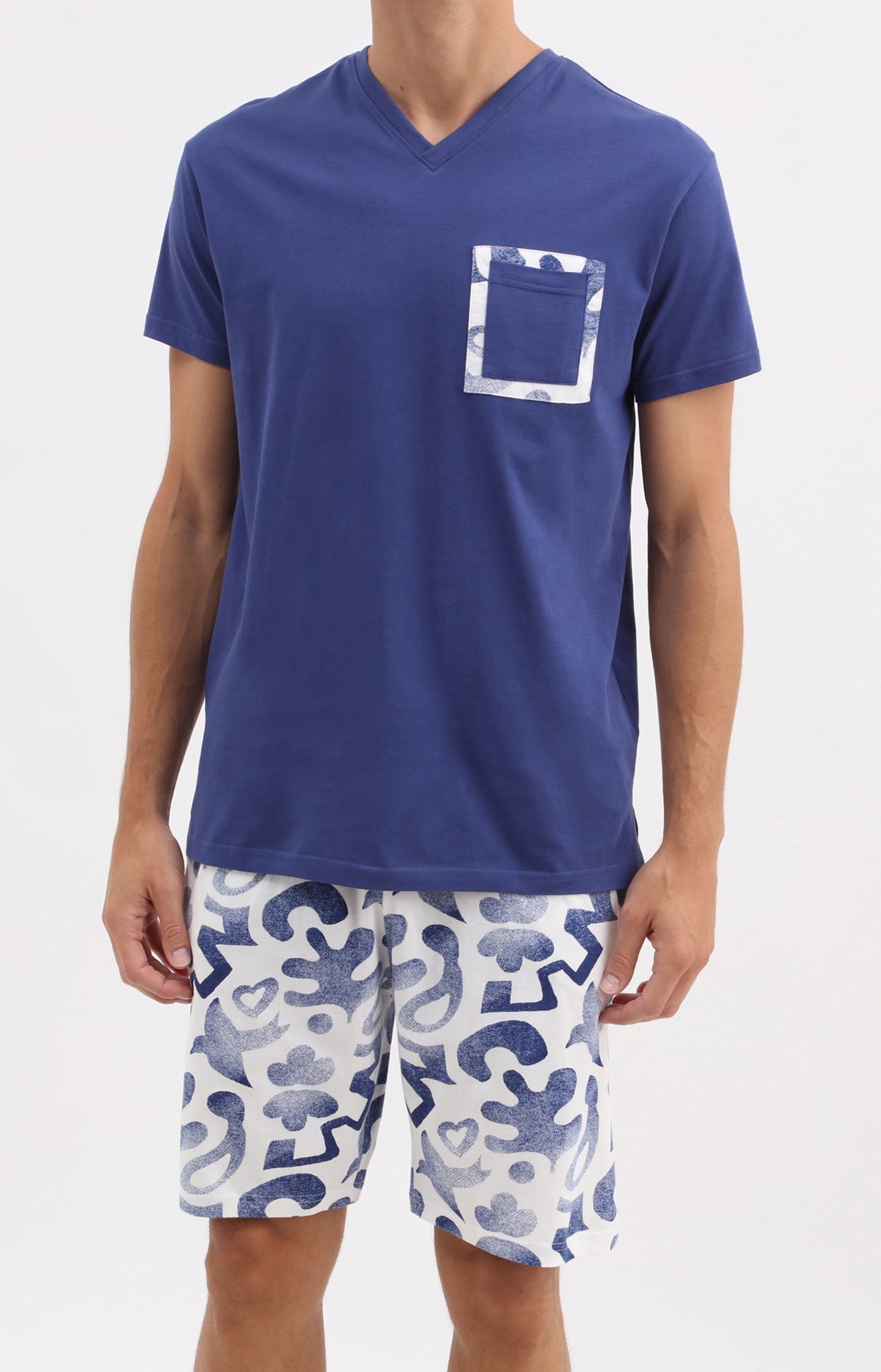 arthur-bob-matisse-pyjashort-homme-coton-marine-l image 1