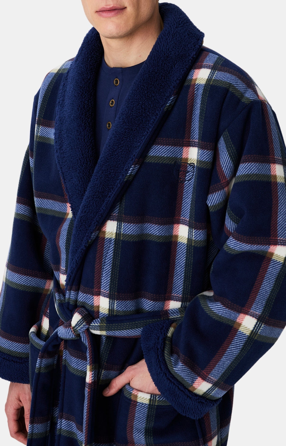 arthur-bob-luka-robe-de-chambre-homme-polaire-marine image 2