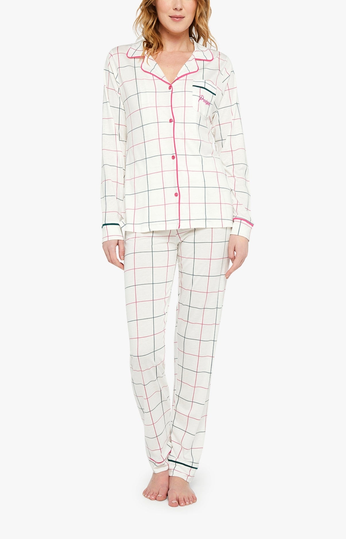 arthur-bob-pyjama-boutonn-carreaux-lila-ivoire-l image 1