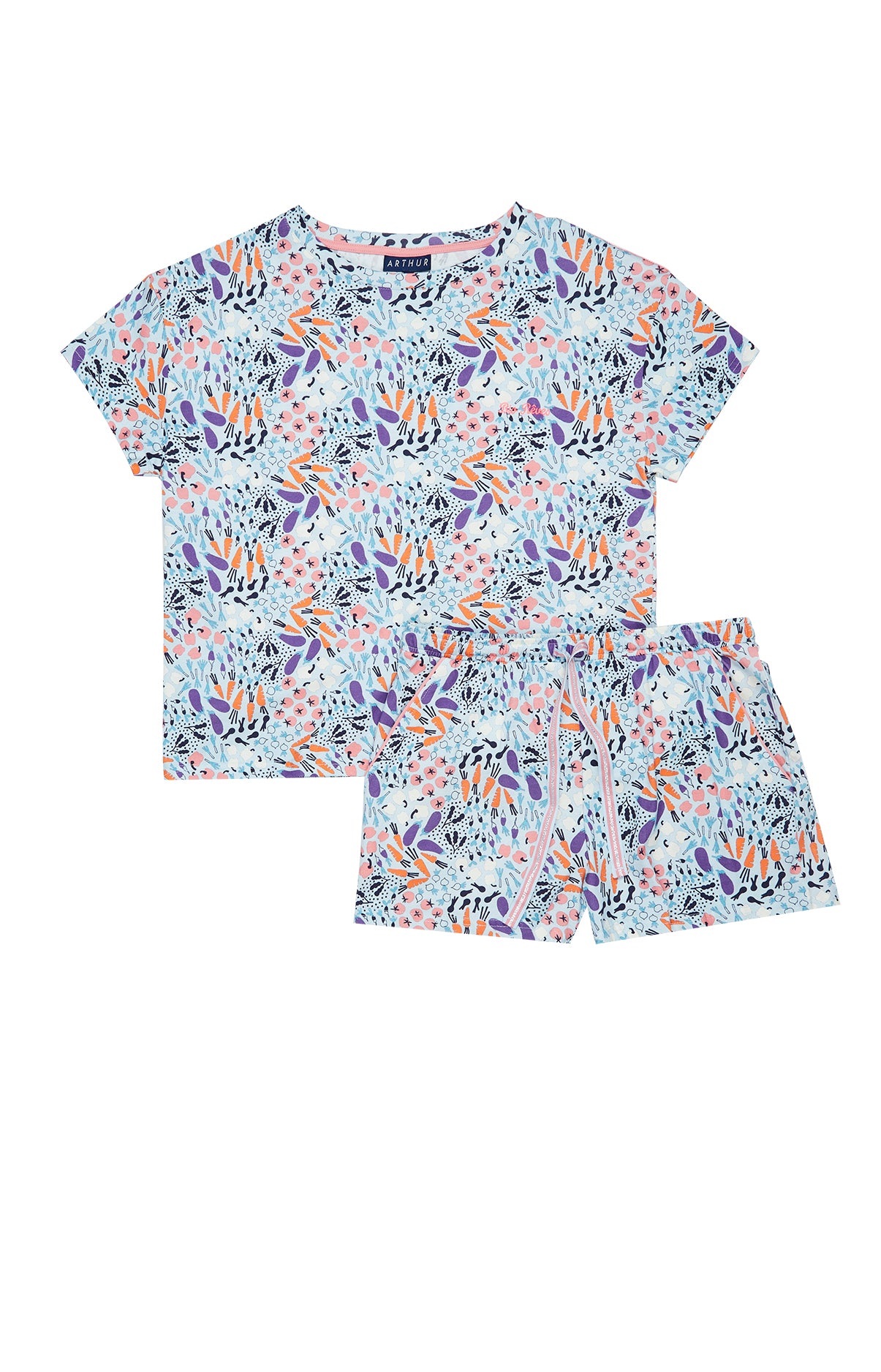 arthur-bob-potager-pyjashort-femme-blanc-coton-bio image 3
