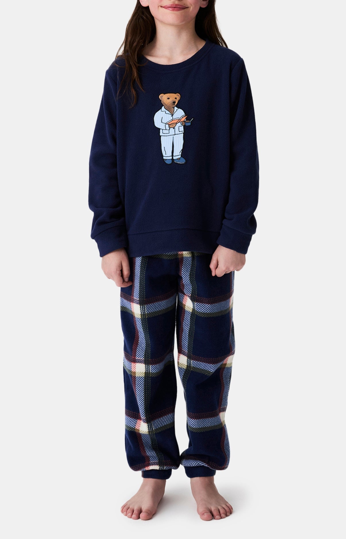 arthur-bob-esprit-livre-pyjama-enfant-marine-micropolaire image 2