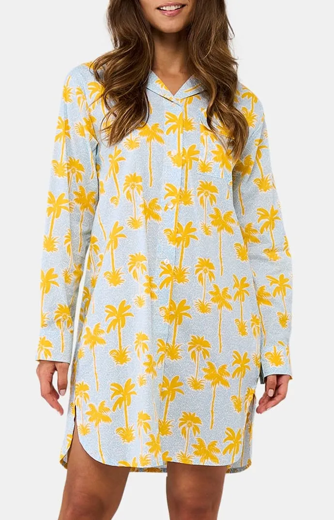 arthur-bob-robe-chemise-palmier-jaune-femme image 1