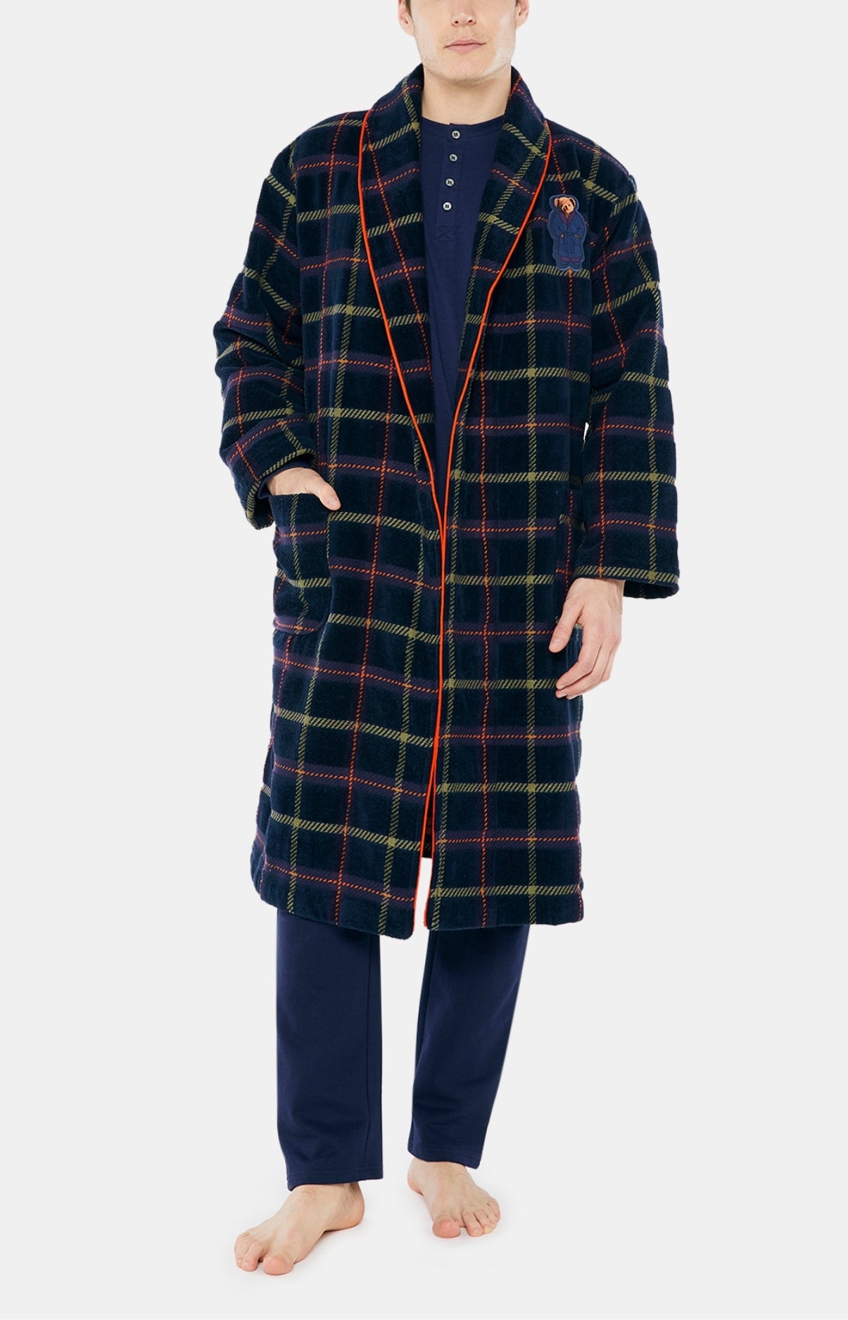 arthur-bob-tartan-folie-peignoir-homme-marine-coton image 2