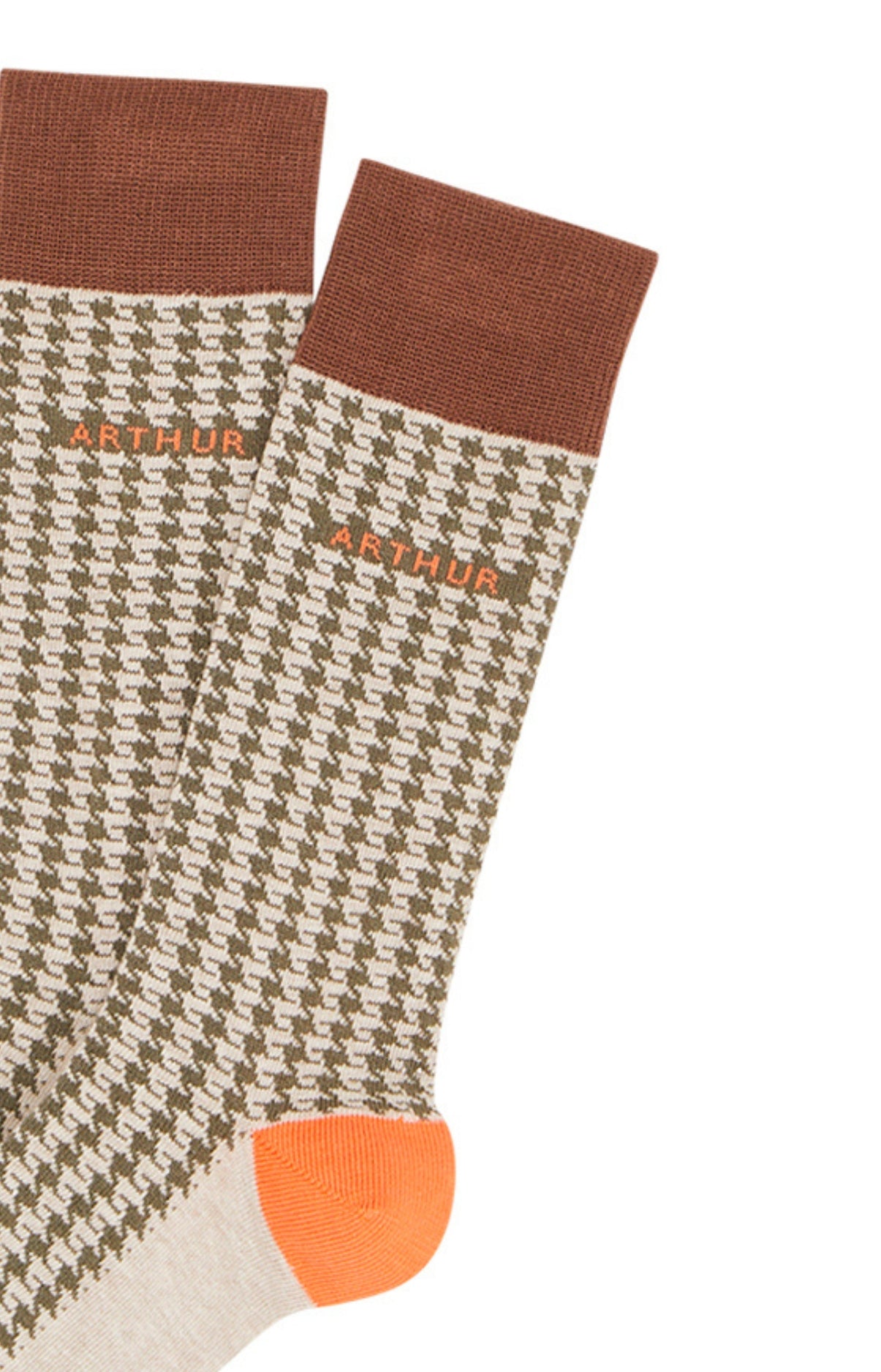 arthur-bob-pied-de-poule-chaussettes-beige-coton-bio image 2