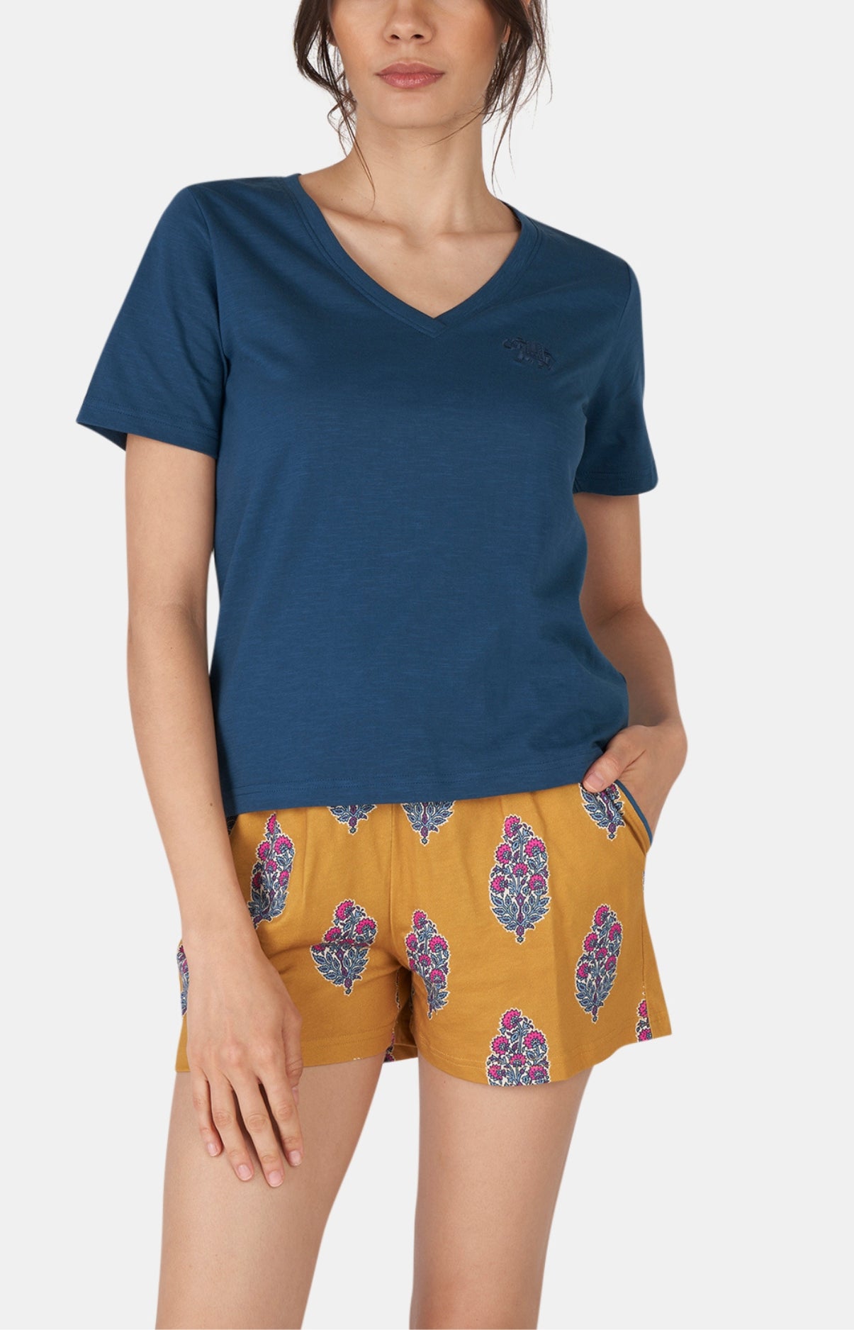 arthur-bob-jersey-coton-tee-shirt-canard-col-v-femme image 2