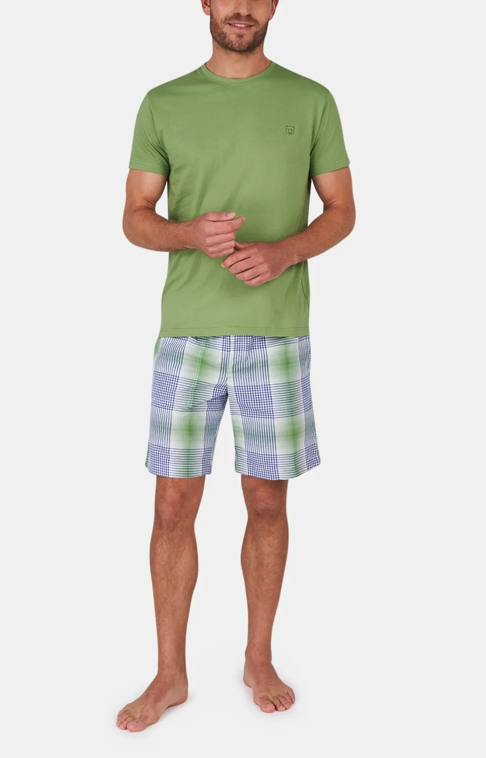 arthur-bob-short-rayures-coton-vert image 1