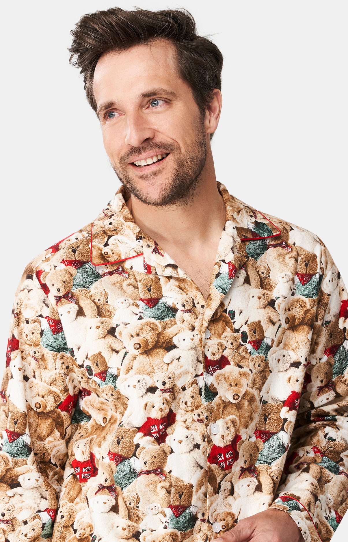 arthur-bob-teddy-pyjama-boutonn-homme-pilou-brun image 2