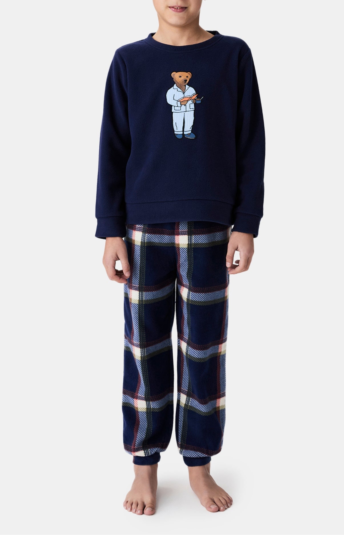 arthur-bob-esprit-livre-pyjama-enfant-marine-micropolaire image 1