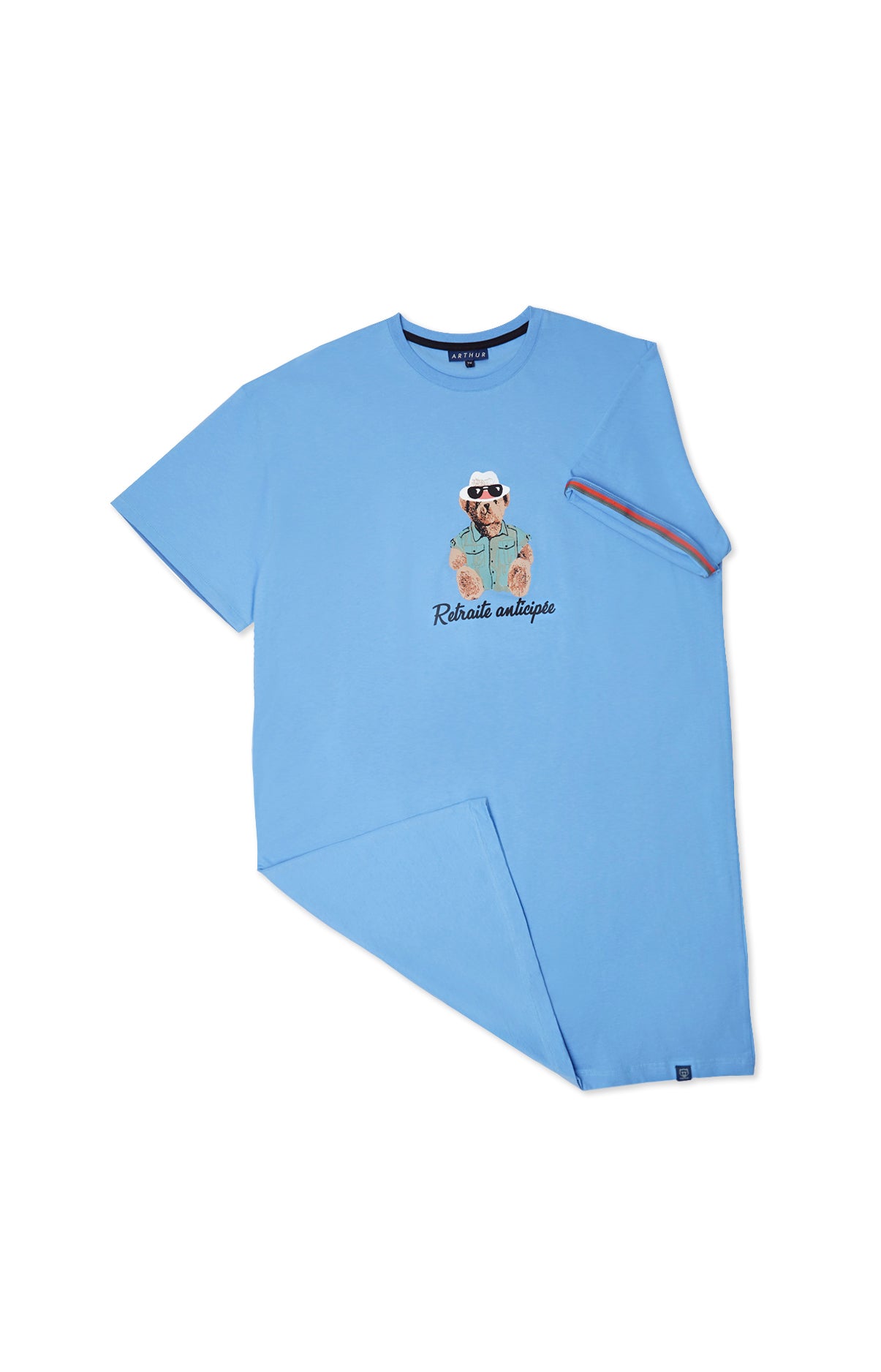 arthur-bob-teddy-maxi-tee-shirt-azur-coton image 3