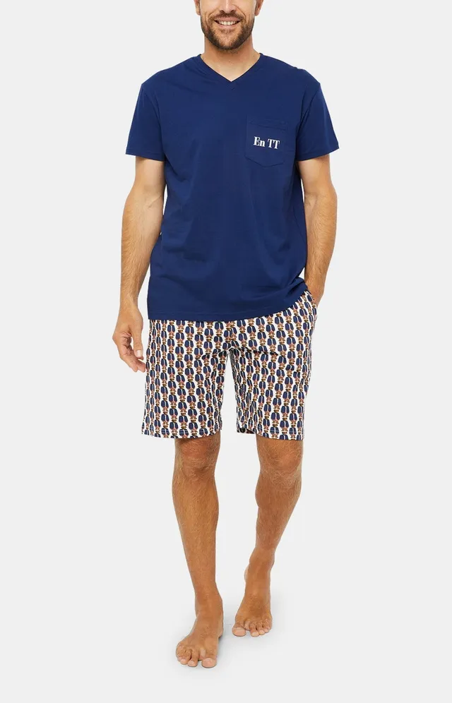 arthur-bob-teddy-pyjashort-homme-coton-bio-blanc image 1