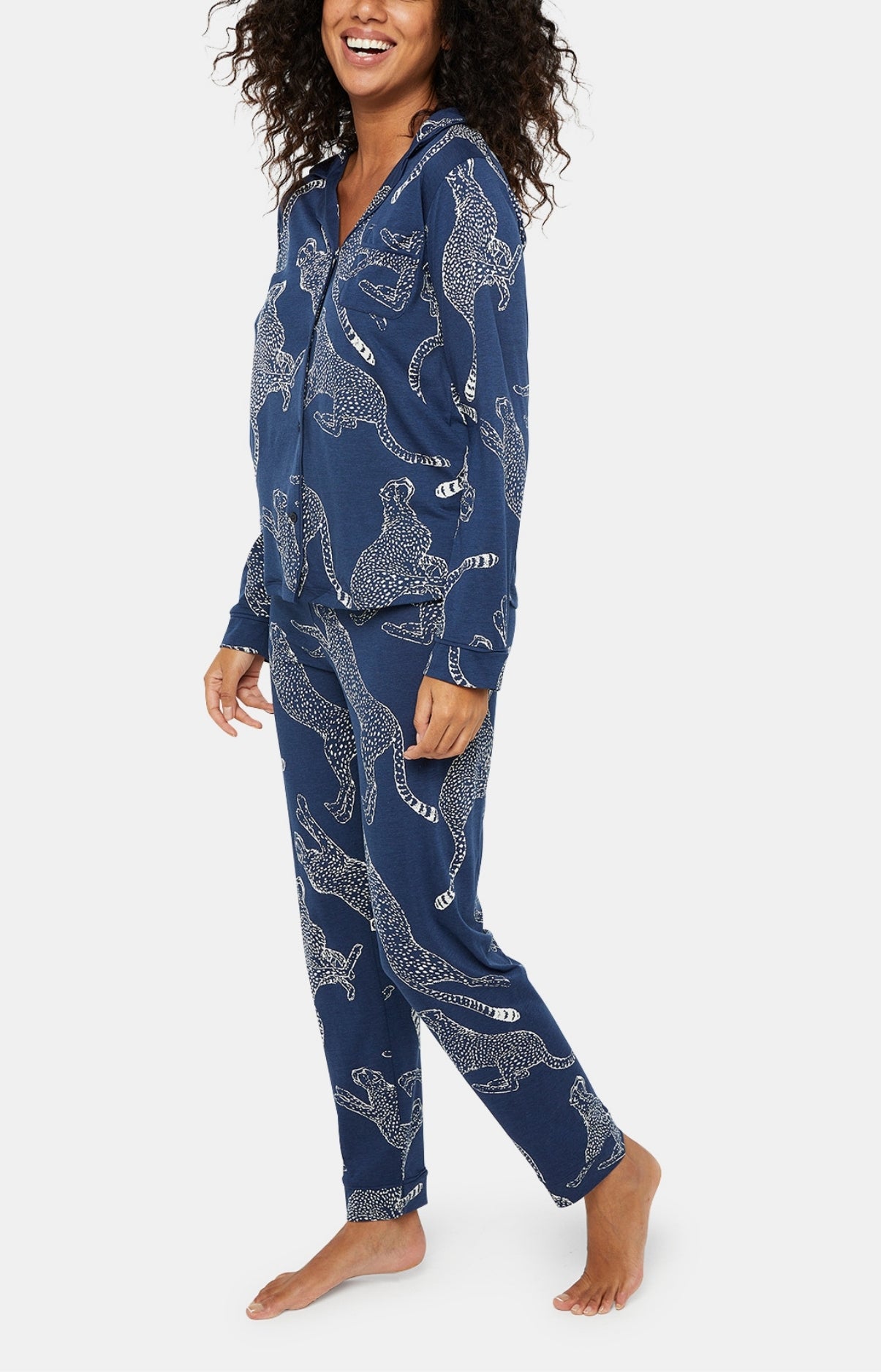 arthur-bob-gu-pard-pyjama-femme-boutonn-marine image 2