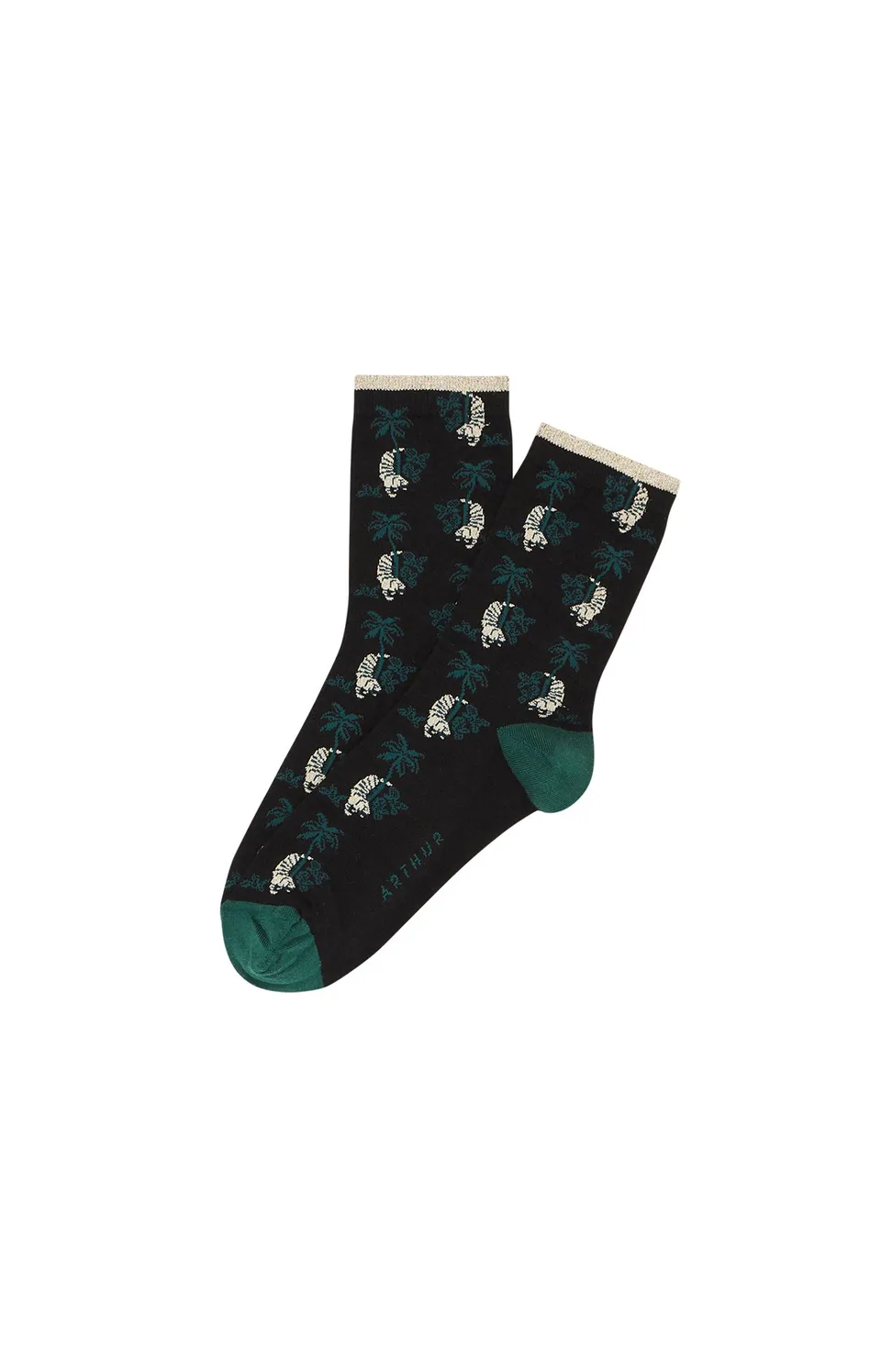 arthur-bob-chaussettes-tigre-noir-coton-femme image 1