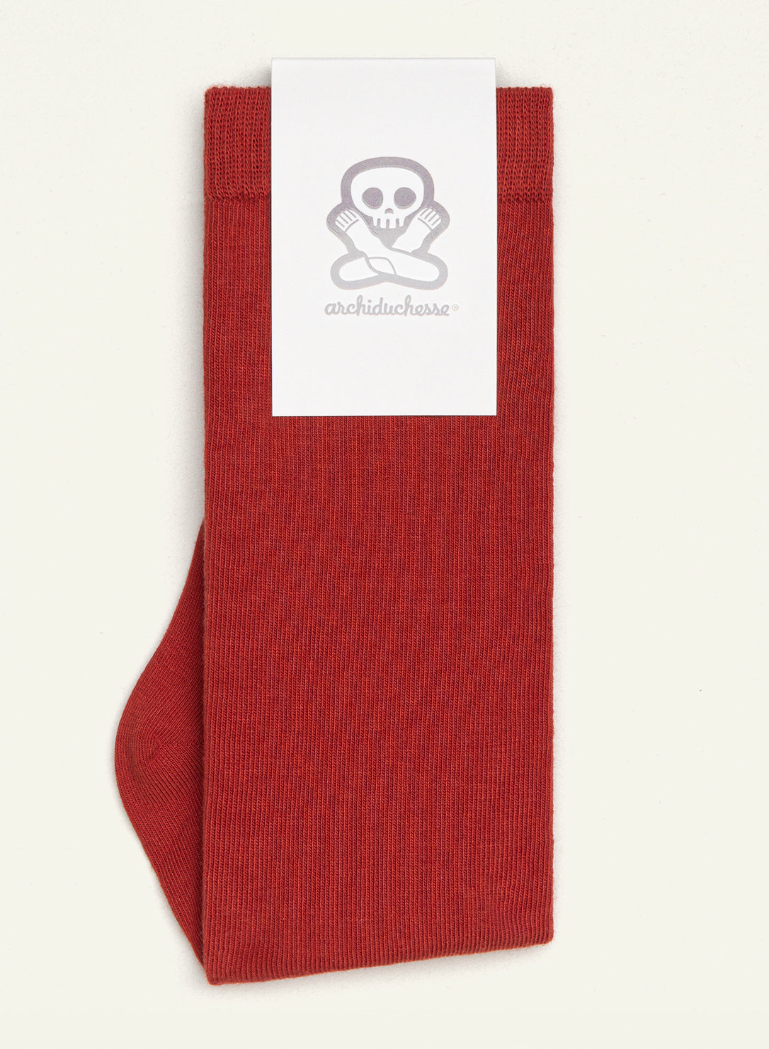 archiduchesse-de-ville-chaussettes-rouge-brique-coton image 3