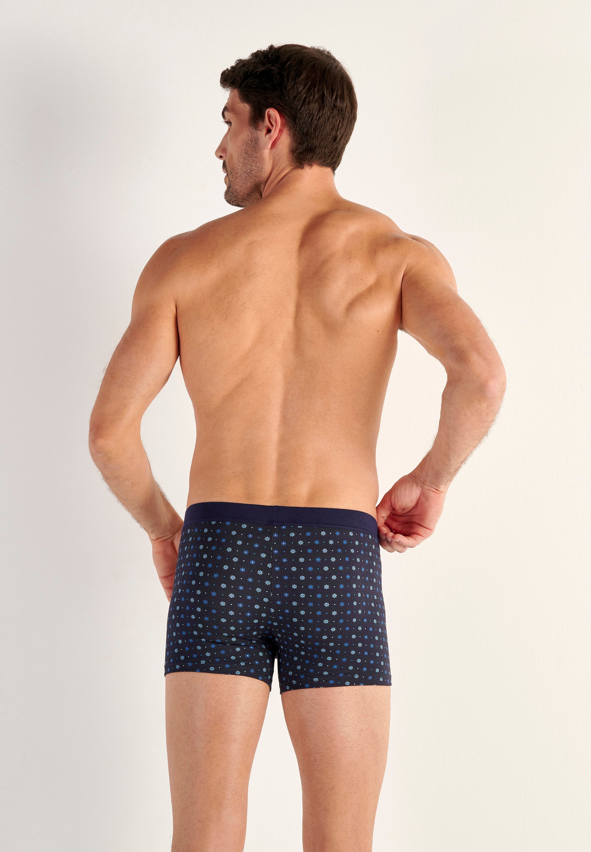 hom-bo-comfort-boxer-brief-navy-print-coton-modal image 3