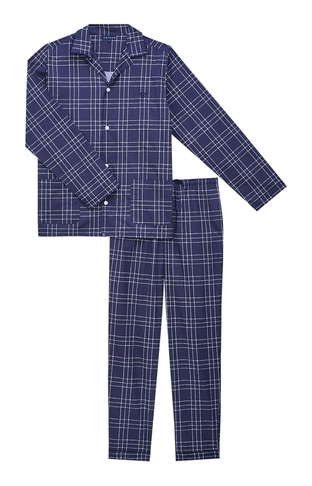 arthur-bob-pyjama-lewis-marine-popeline-coton image 3