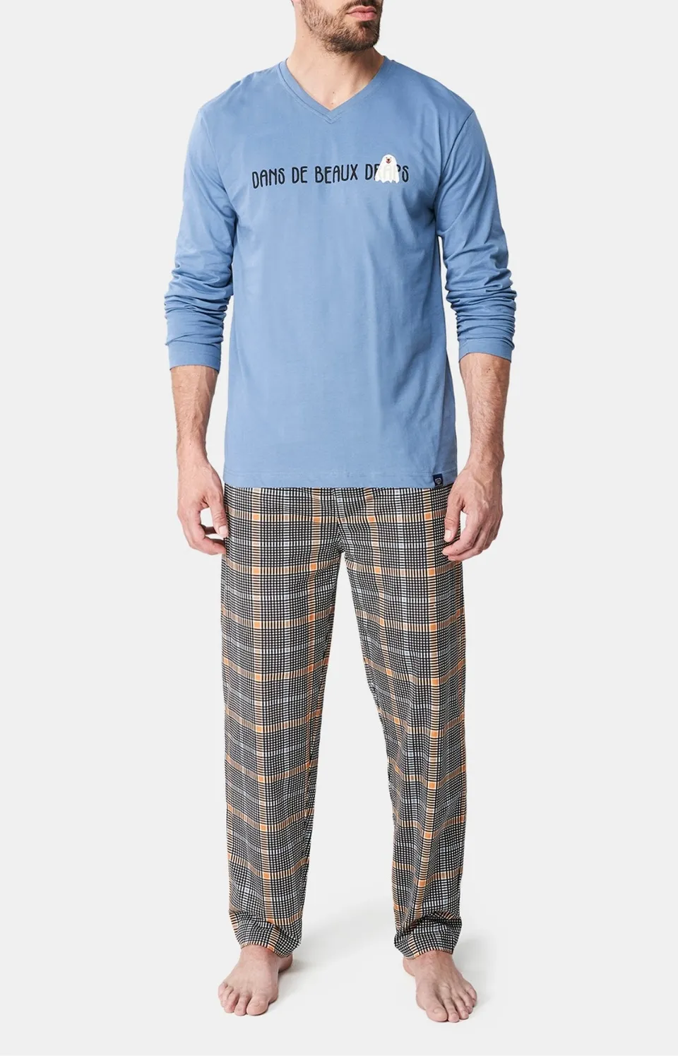 arthur-bob-dans-de-beaux-draps-pyjama-homme-noir-coton-bio image 1