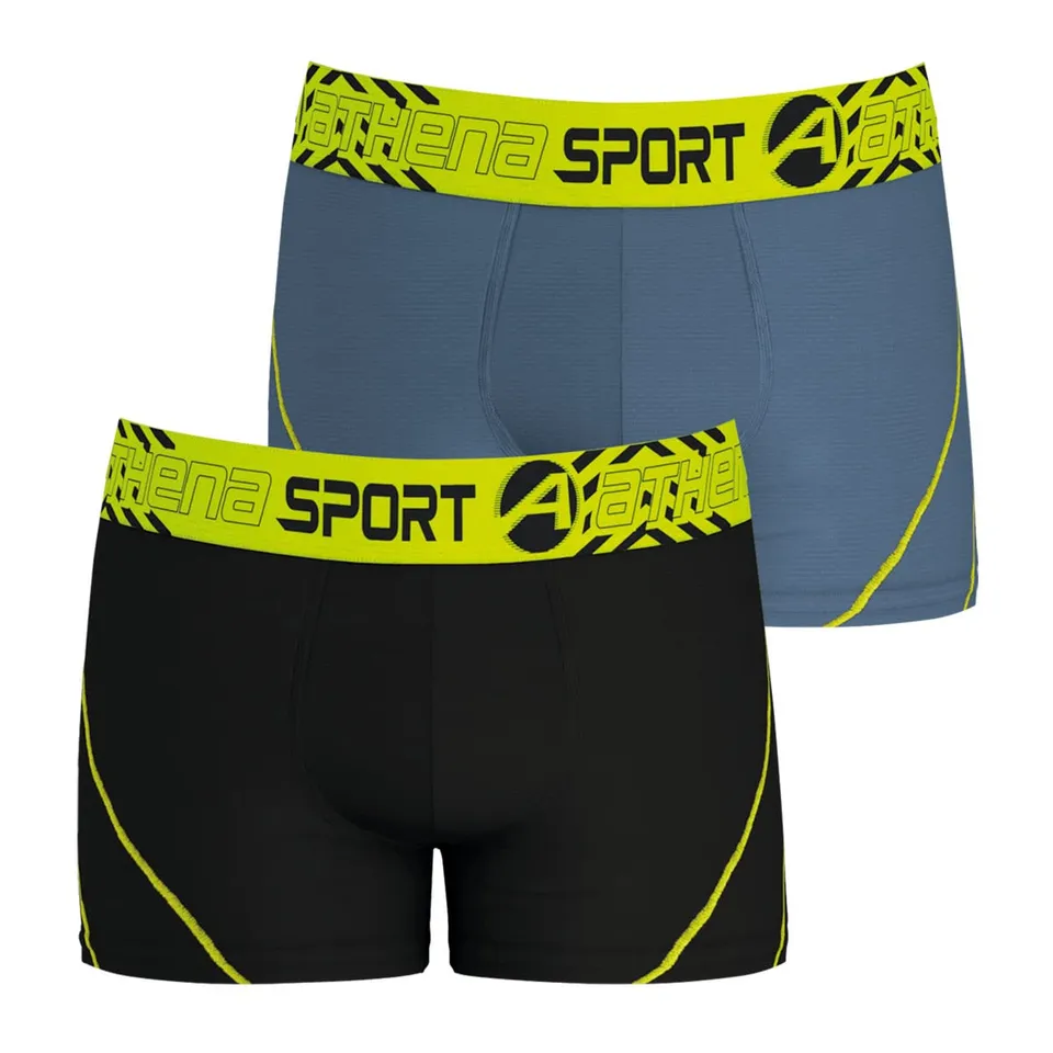 athena-air-fit-lot-2-boxers-homme-noir-mesh-taille-m image 1