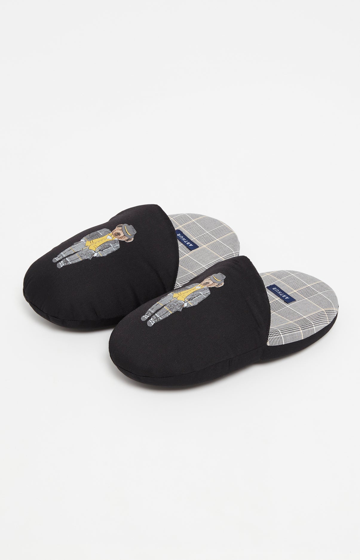 arthur-bob-charles-pantoufles-coton-bio-gris-homme image 1