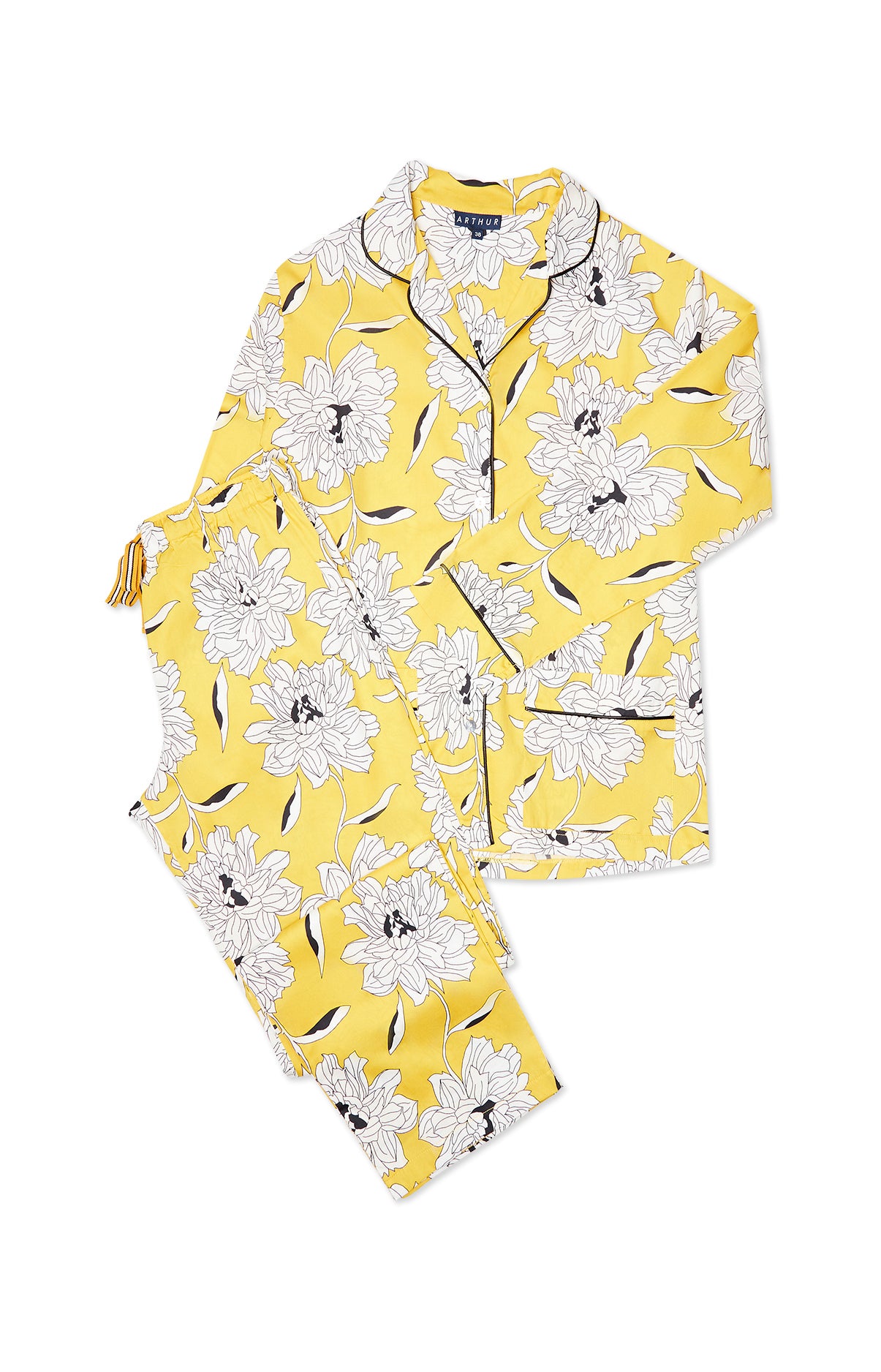arthur-bob-simone-pyjama-long-femme-jaune-coton-2 image 3