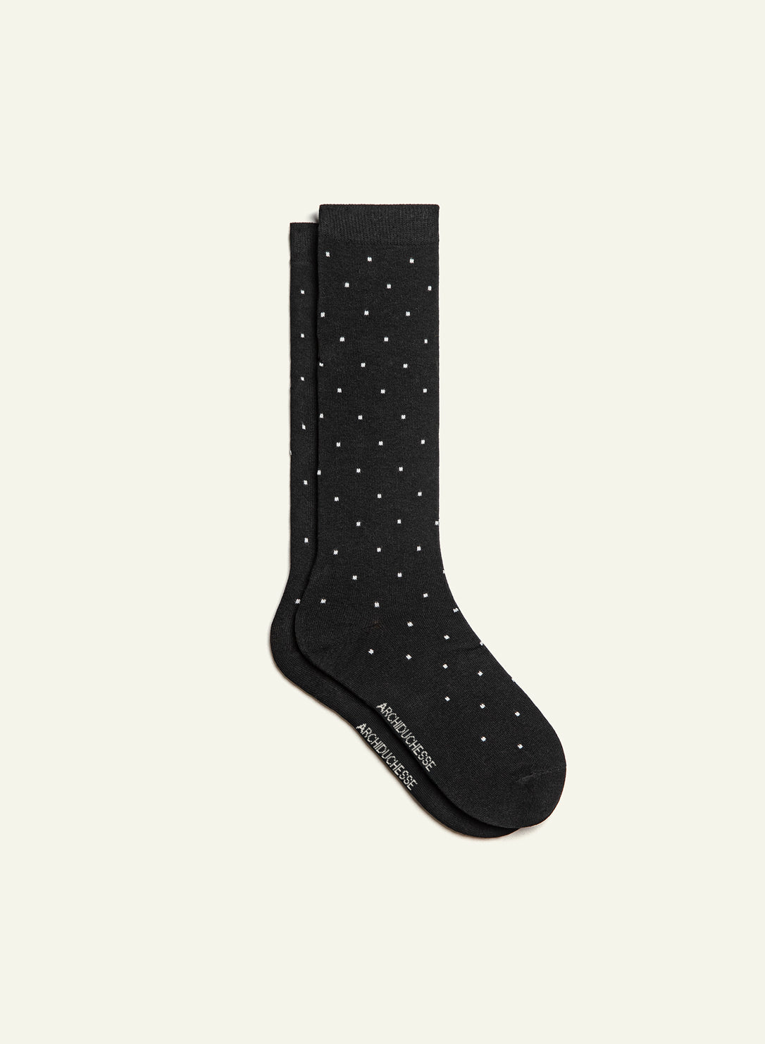archiduchesse-fantaisie-pixel-blanc-chaussettes-recycl-es-noires image 2