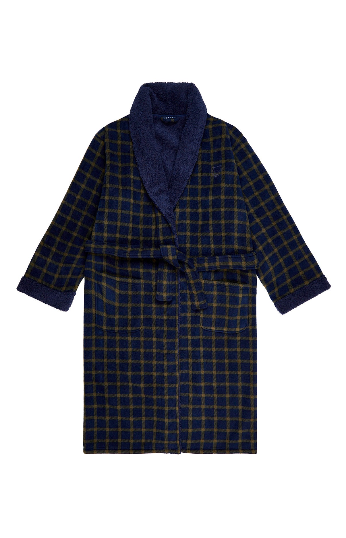 arthur-sam-robe-de-chambre-polaire-marine-carreaux image 3