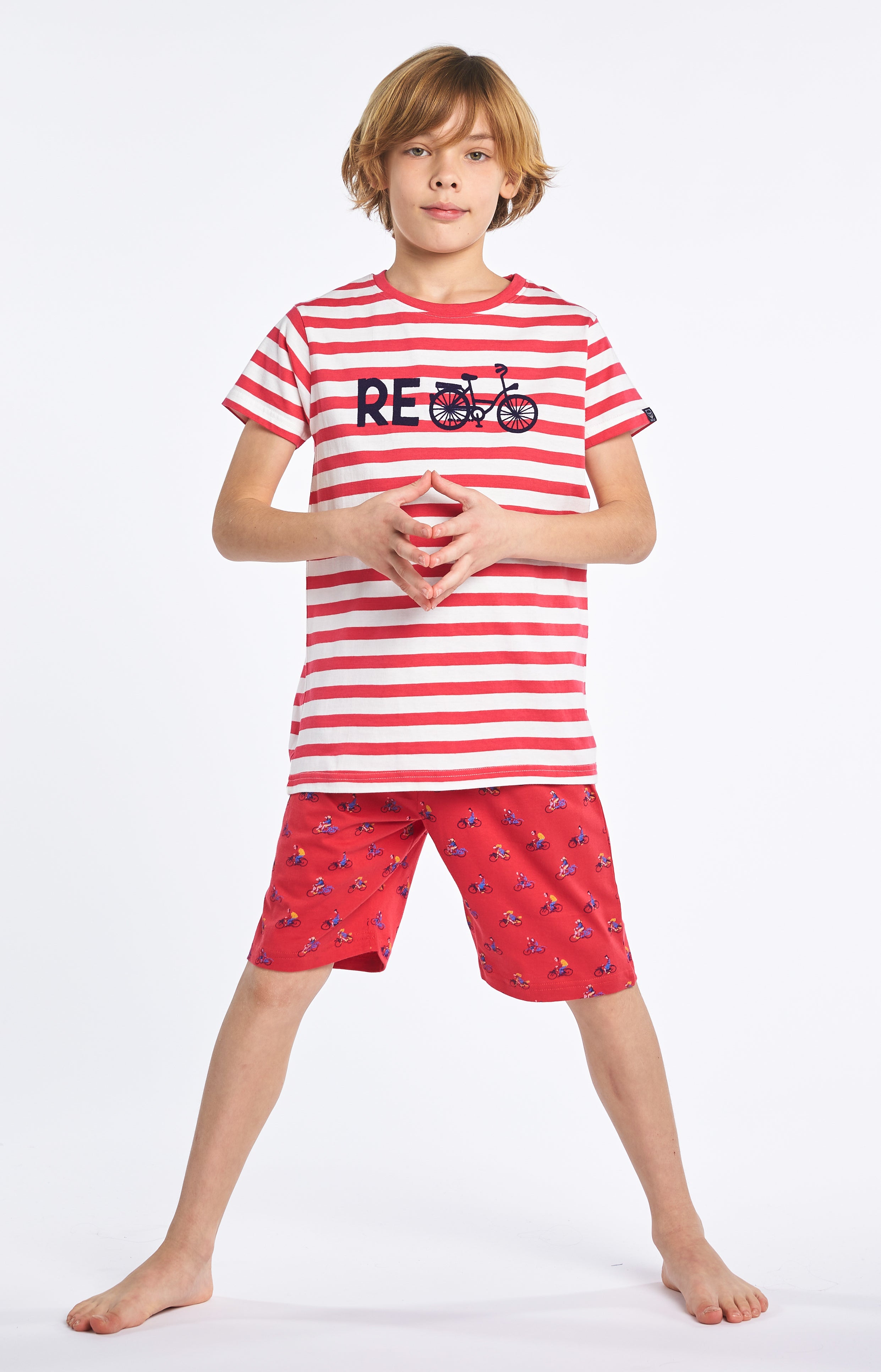 arthur-bob-recycle-rouge-pyjashort-enfant-coton-bio image 7