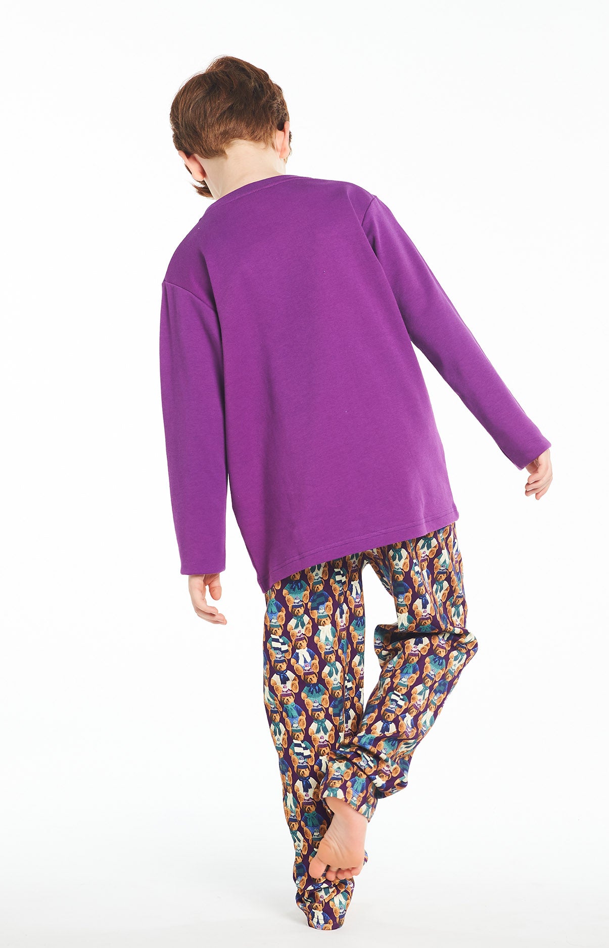 arthur-bob-teddy-violet-pyjama-long-fille-coton-bio image 4