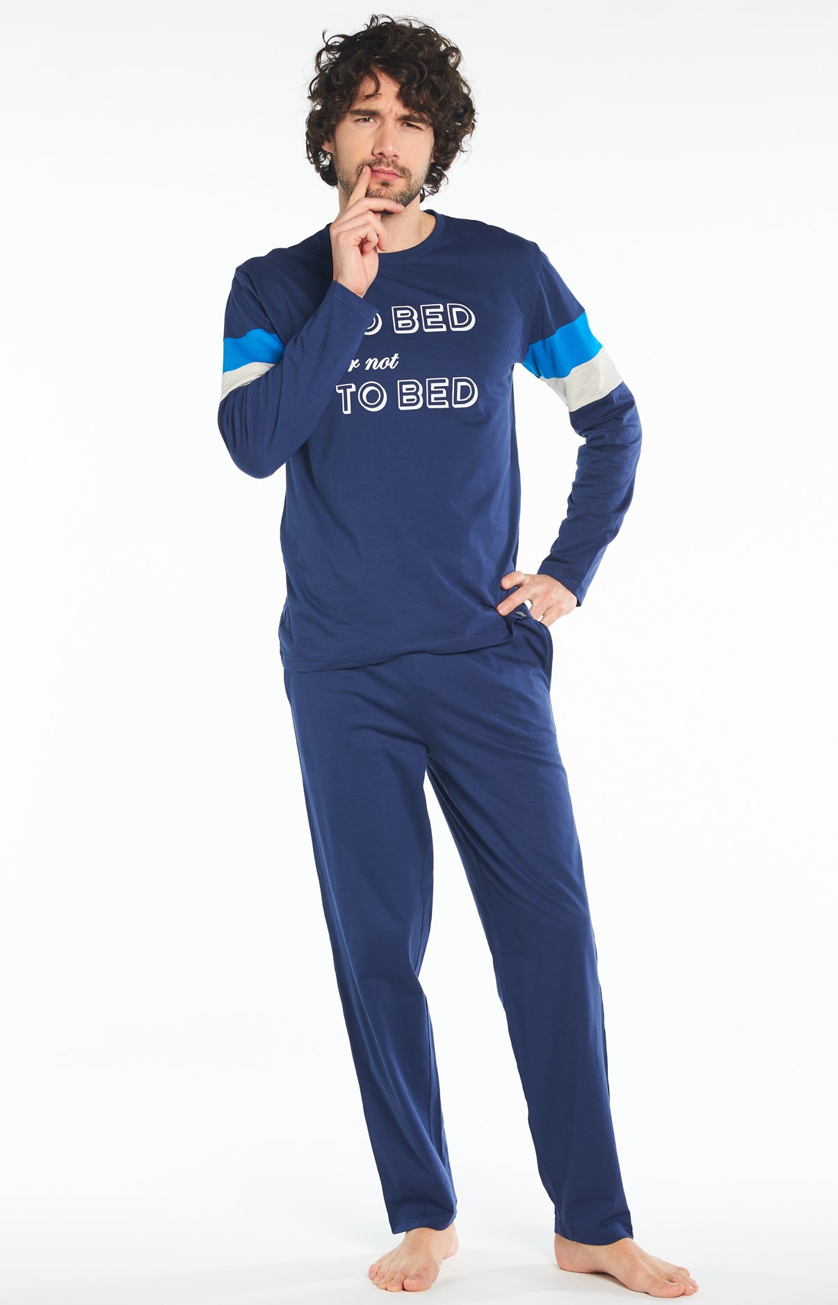 arthur-bob-bed-or-not-to-bed-pyjama-long-marine-coton image 1