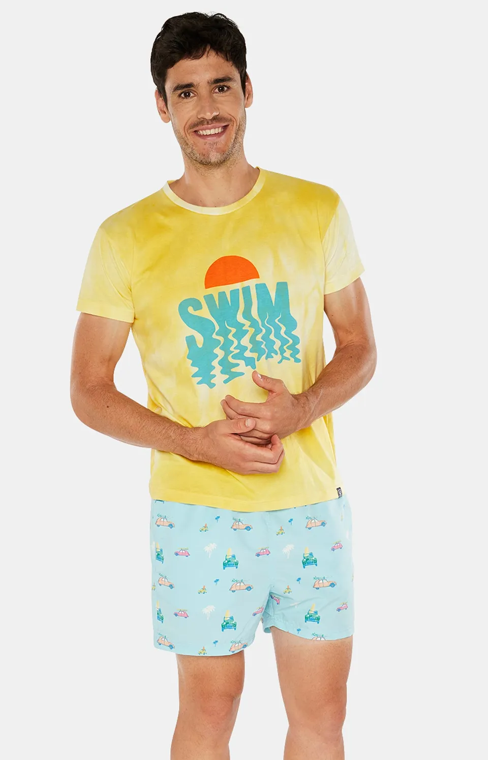 arthur-bob-tee-shirt-swim-jaune-homme-coton-bio image 1