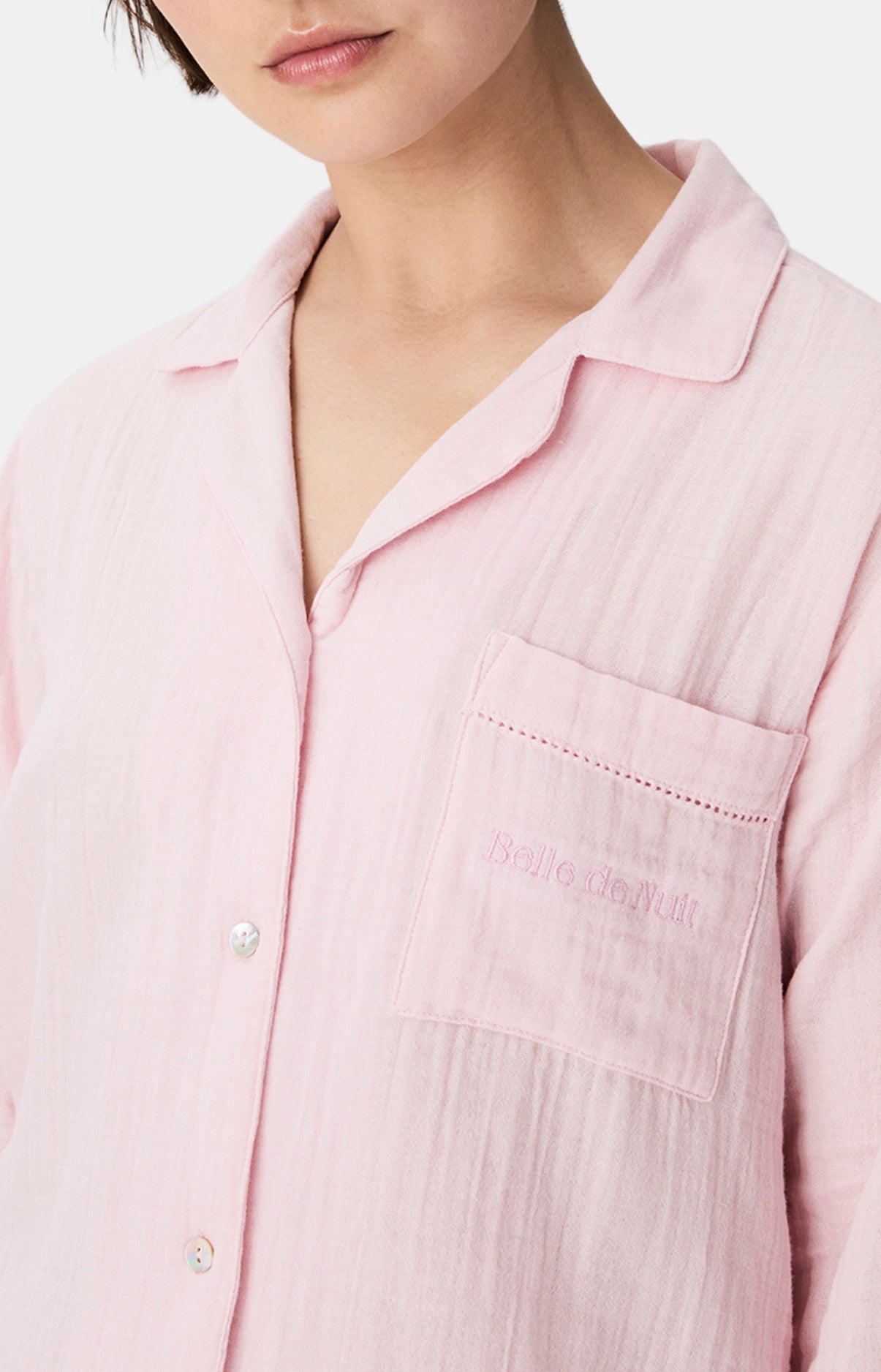 arthur-bob-blush-pyjama-gaze-de-coton-rose-manches-longues image 2