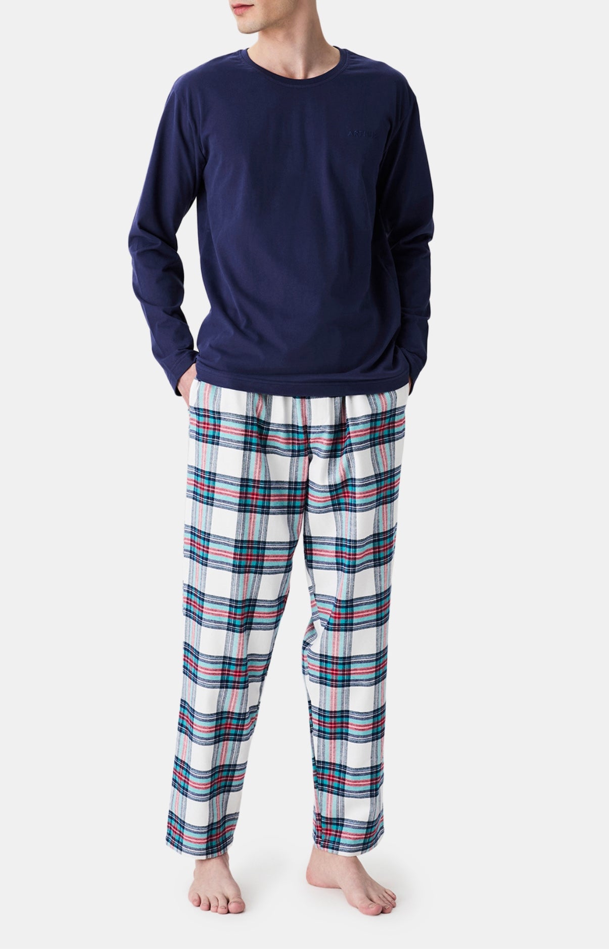 arthur-bob-logan-pyjama-long-homme-coton-marine image 6