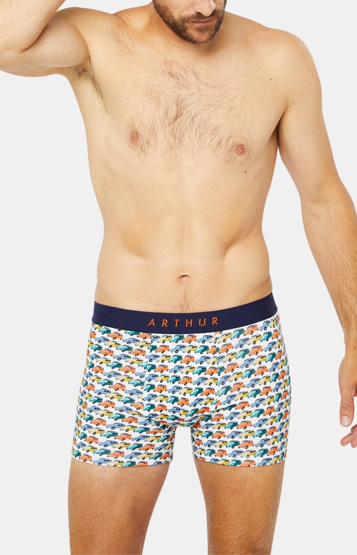 arthur-bob-boxer-voitures-2cv-boxer-homme-blanc-coton-bio image 1