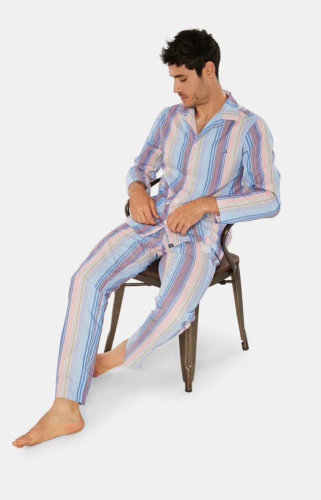 arthur-bob-tampa-pyjama-homme-bleu-ray-coton image 1