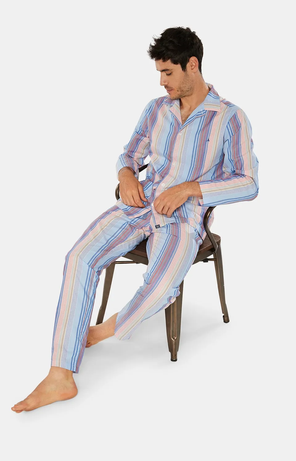 arthur-bob-tampa-pyjama-homme-bleu-ray-coton image 1