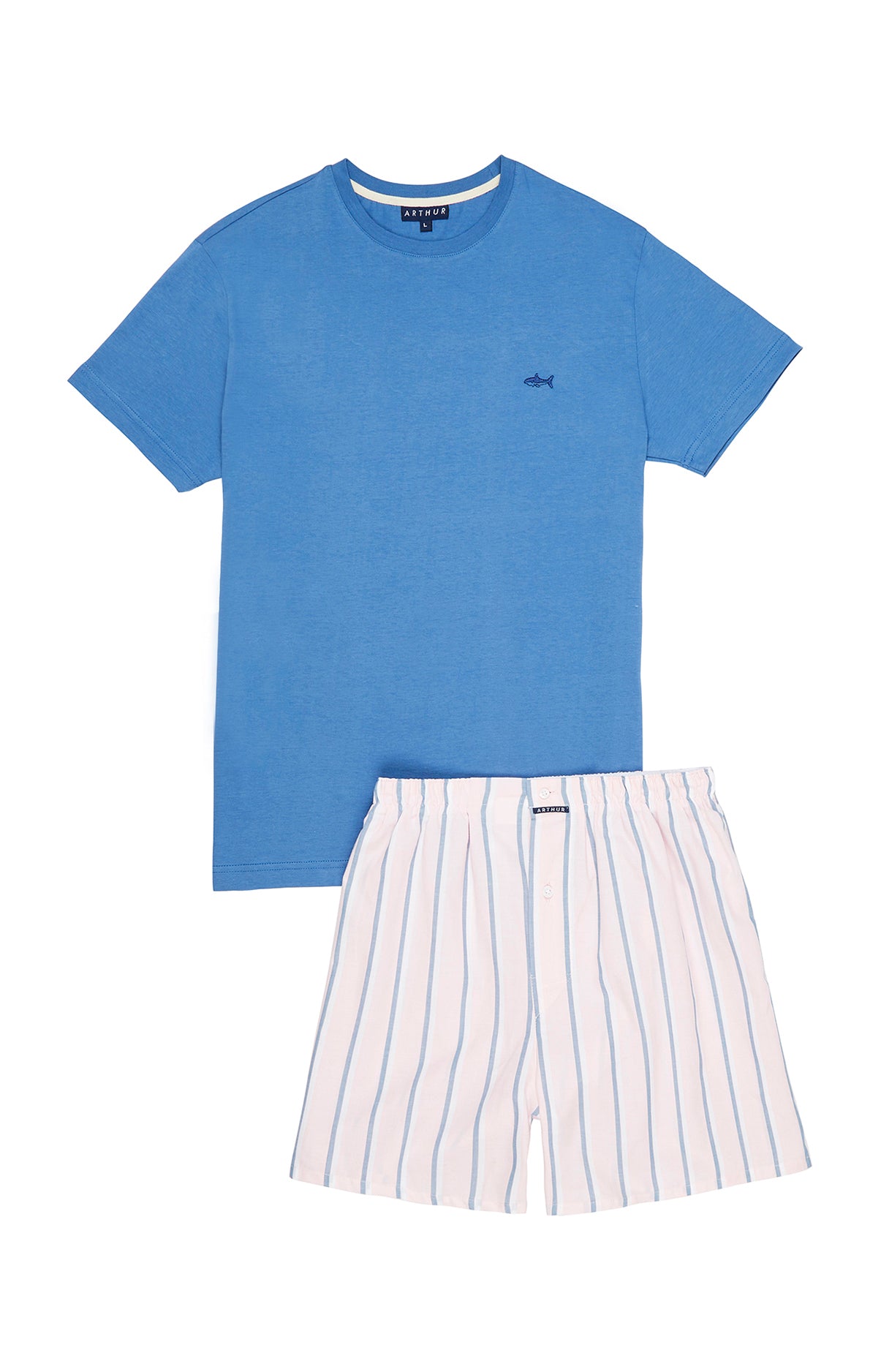 arthur-bob-requin-pyjam-ricain-coton-bio-rose-l image 3