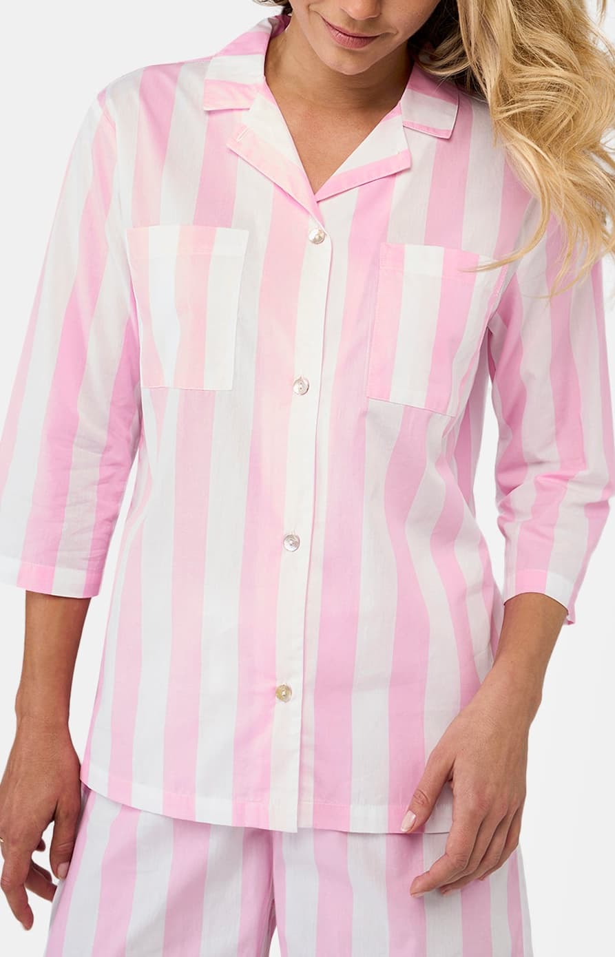arthur-bob-louise-pyjama-court-rose-rayures-coton image 4
