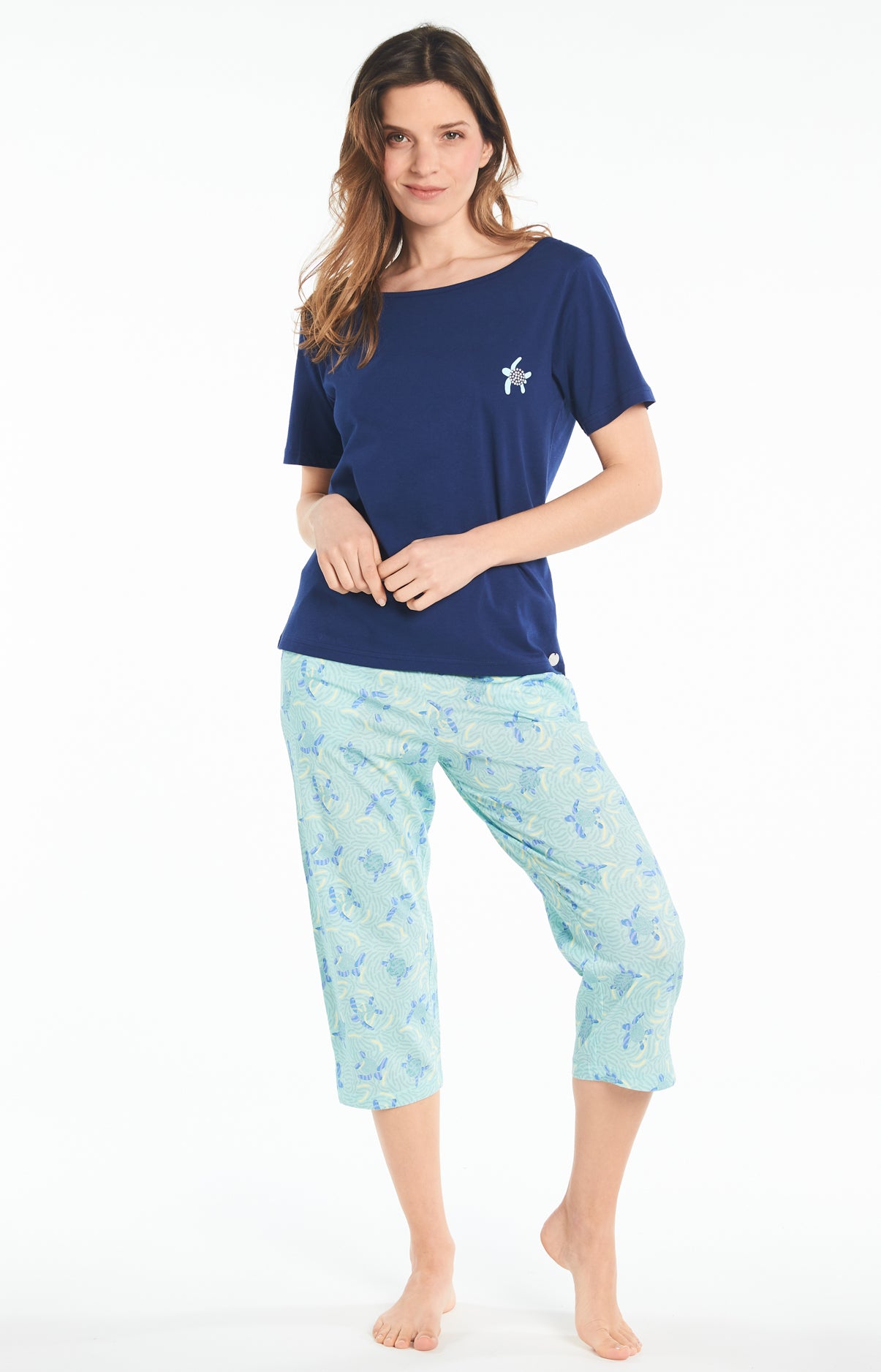 arthur-bob-pyjama-long-tortue-pyjama-femme-lagon-l-coton-bio image 4