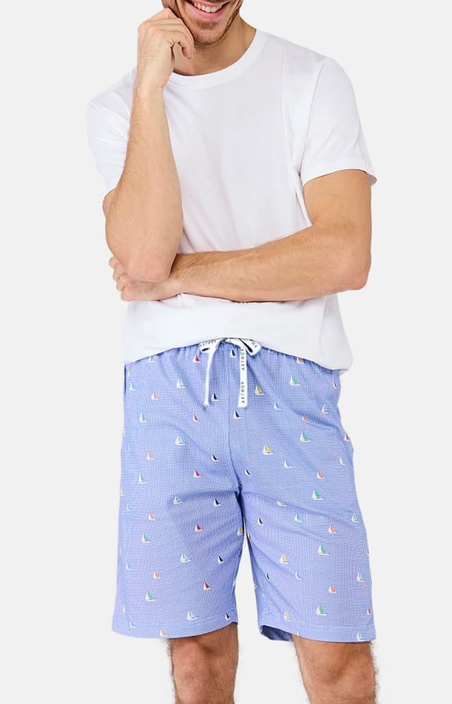 arthur-bob-short-pyjama-homme-ciel-voilier-boat-coton-bio image 4