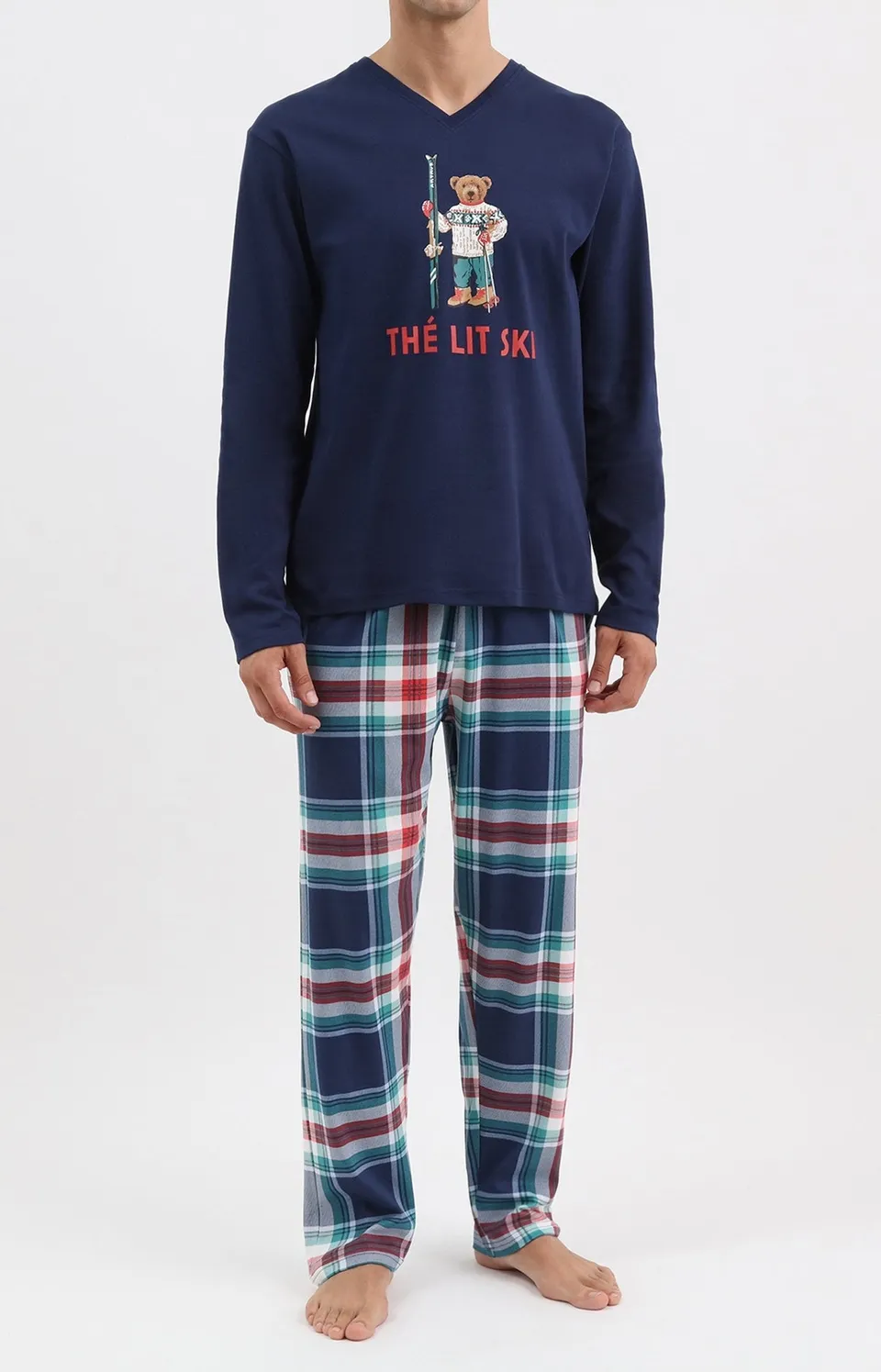 arthur-bob-pyjama-t-l-ski-marine-coton-homme image 1