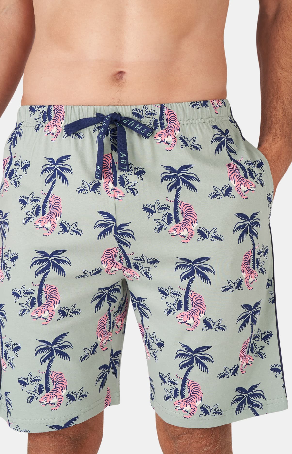 arthur-bob-fauve-qui-peut-pyjashort-homme-kaki-coton-bio image 8