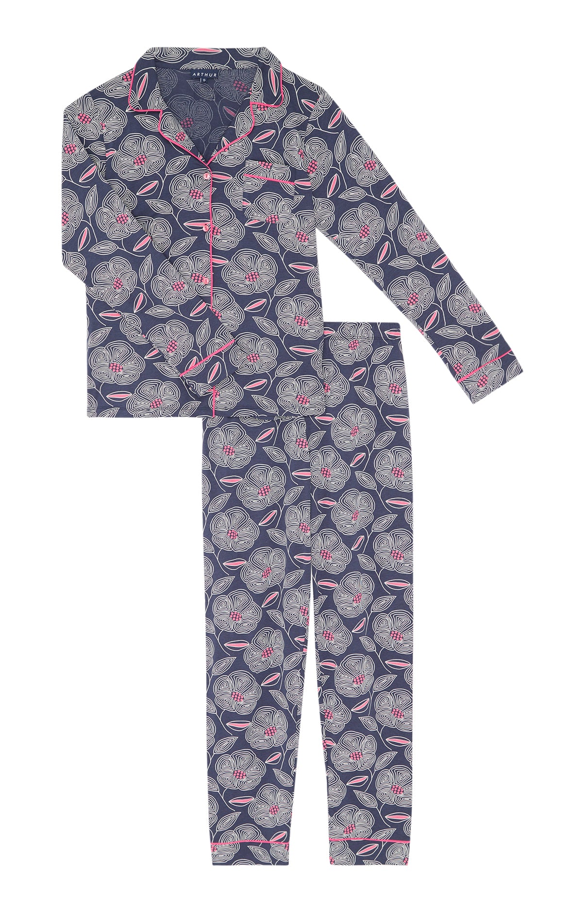 arthur-bob-an-mone-pyjama-femme-marine-s-lyocell-coton image 3
