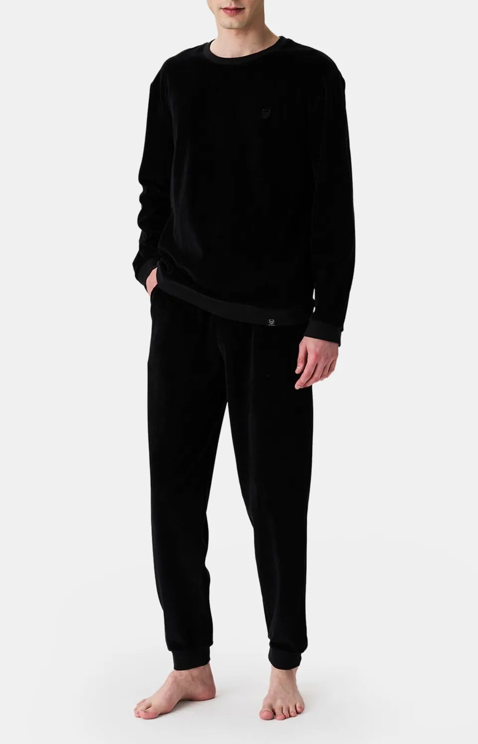arthur-bob-t-nor-pyjama-velours-noir-coton-bio image 1