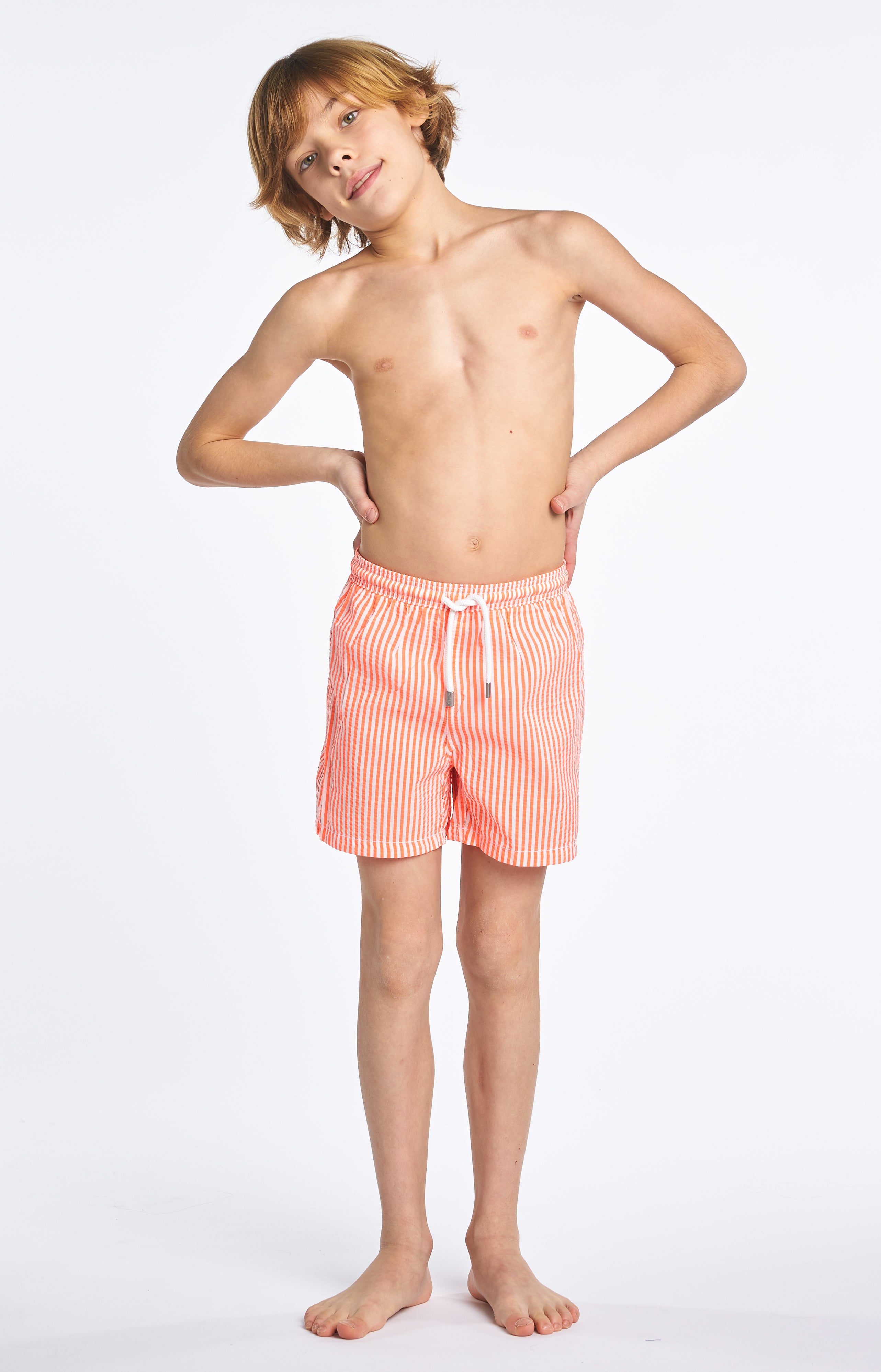 arthur-bob-fluo-short-de-bain-enfant-orange-10a image 1