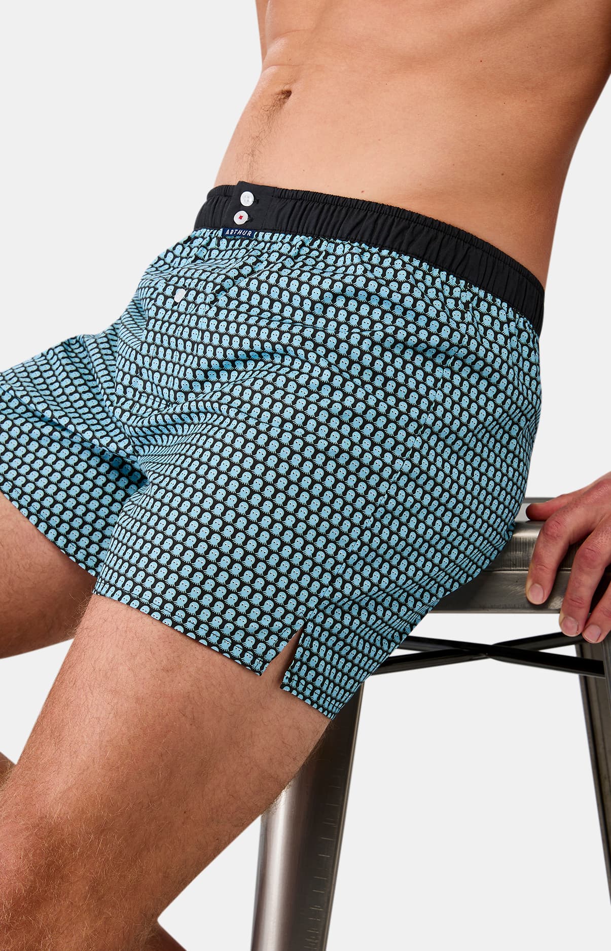 arthur-le-club-n-1152-cale-on-homme-noir-coton-bio image 5