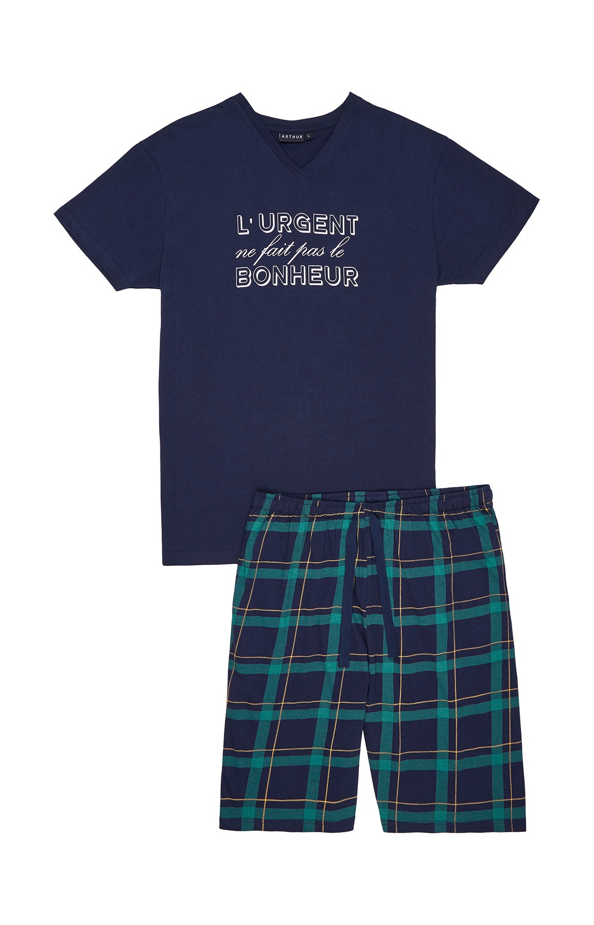 arthur-bob-benjamin-pyjashort-coton-marine-homme image 3