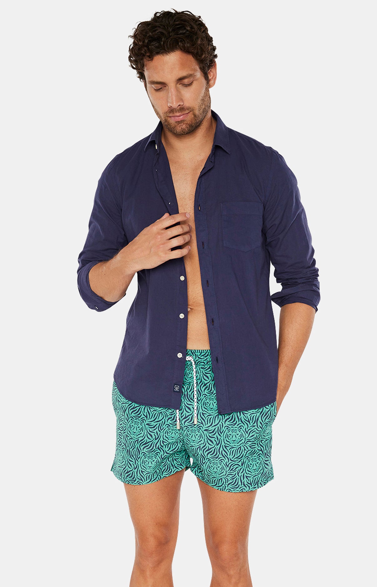 arthur-bob-tigre-short-de-bain-homme-vert-s-chage-rapide image 2
