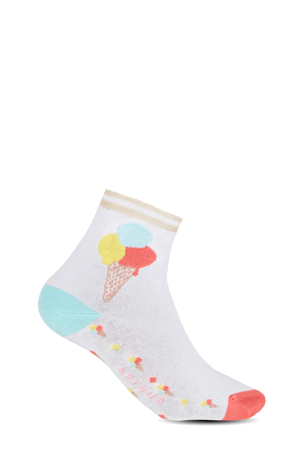 arthur-bob-chaussettes-icecream-blanc-coton-36-40 image 1