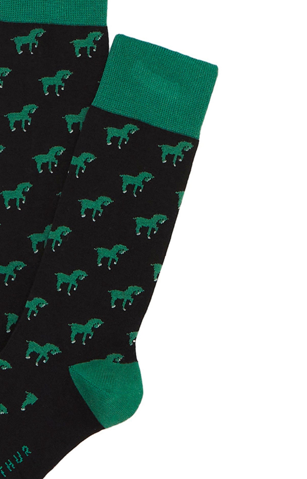 arthur-bob-petits-chevaux-chaussettes-homme-noir-40-46-coton-bio image 2